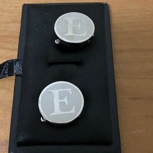 HAWSON Men's Silver Initial Shirt Studs Cufflinks "E" OS NIB